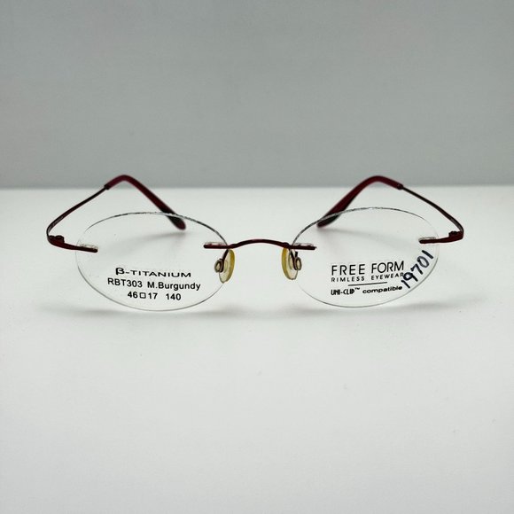 Free Form Eyeglasses Eye Glasses Frames RBT303 Burgundy 46-17-140 - Picture 3 of 6